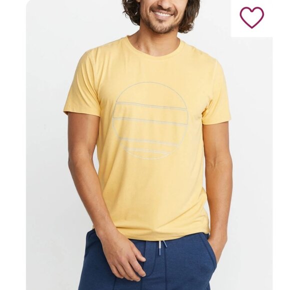 Weekend Sport Yellow Crewneck T-Shirt Minimalist Circle Design Marine Layer sz S - Picture 1 of 10